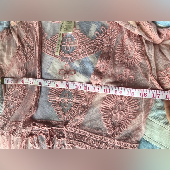 Forgotten Grace Womens Pink Lace Kimono Fairy Core Boho Festival Ethereal Small - Picture 9 of 9